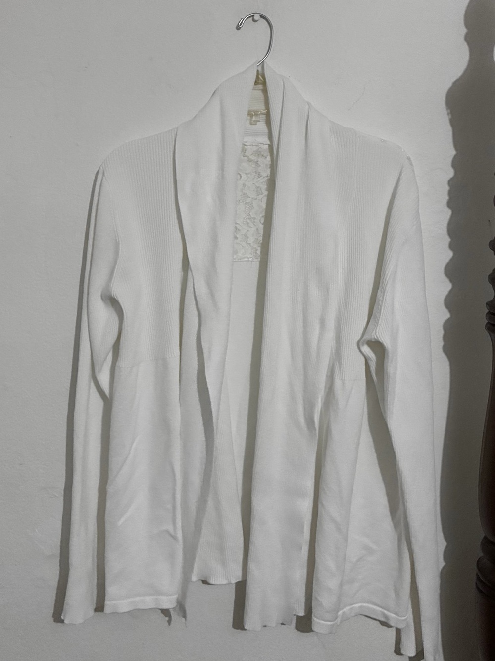 Open-Front White Women's Cardigan Sweater